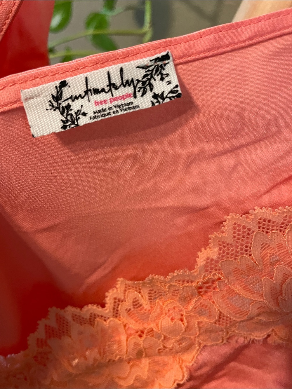 NWOT Free People Coral Lace-Trim Mini Dress - Picture 6 of 6